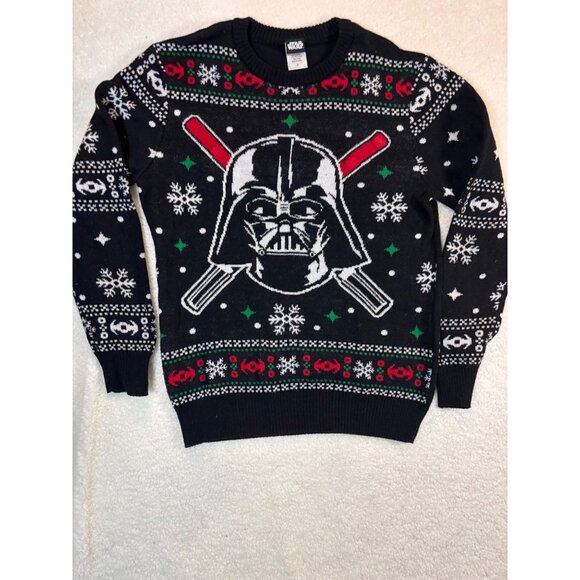 Star Wars Darth Vader Ugly Christmas Sweater Unisex M Black Cotton/Poly Blend - Picture 3 of 14